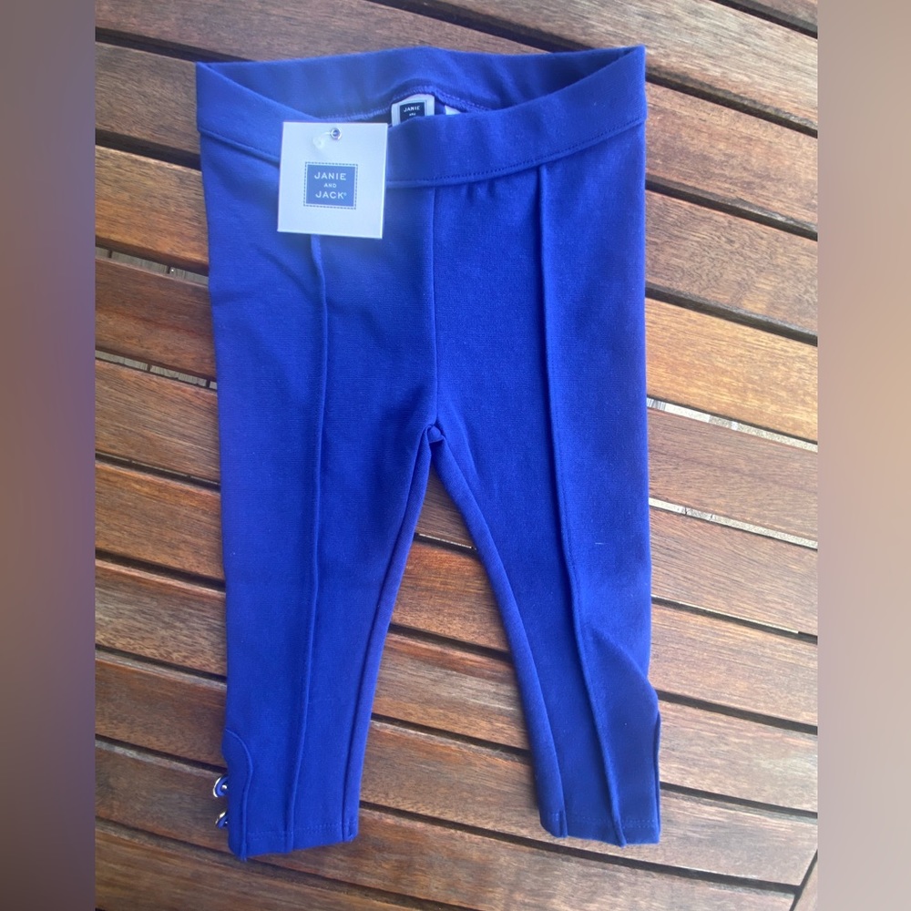 Janie and Jack infant girls 6-12 mos blue leggings NWT